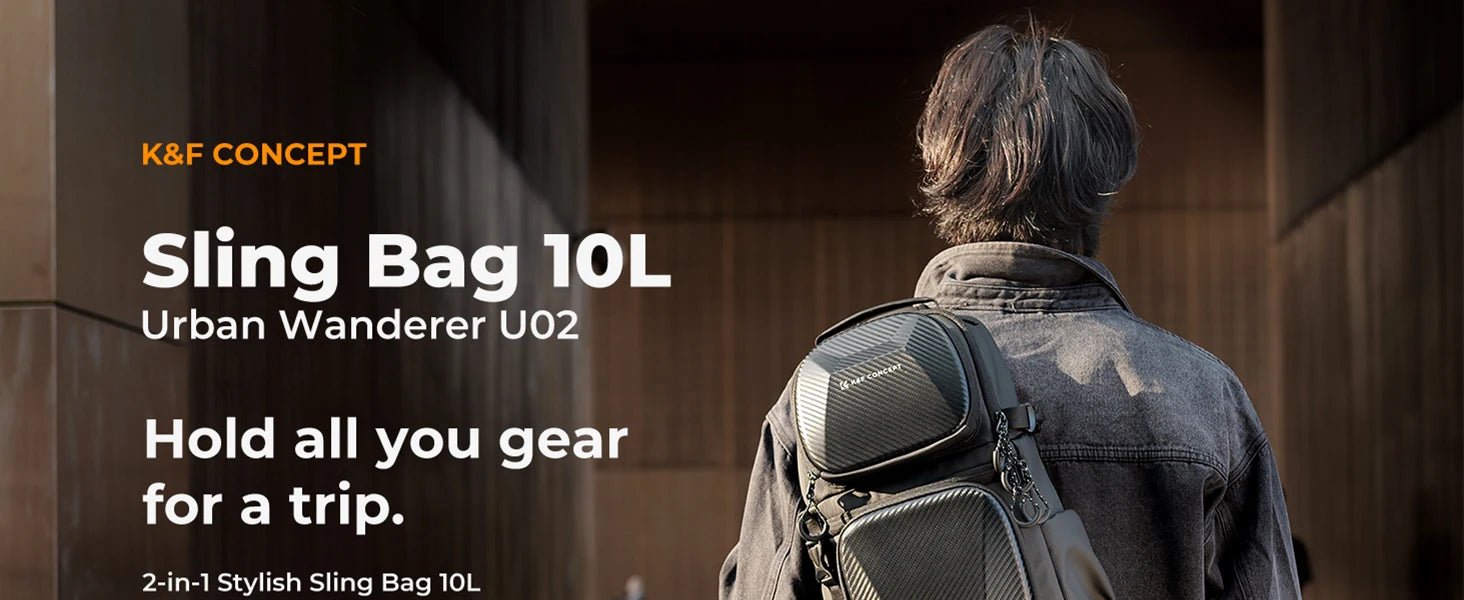 K&F Concept 10L Camera Sling Bag – Hardshell Crossbody Backpack for DSLR & Mirrorless Cameras | Compatible with Sony, Canon, Nikon - RELUX.STORE