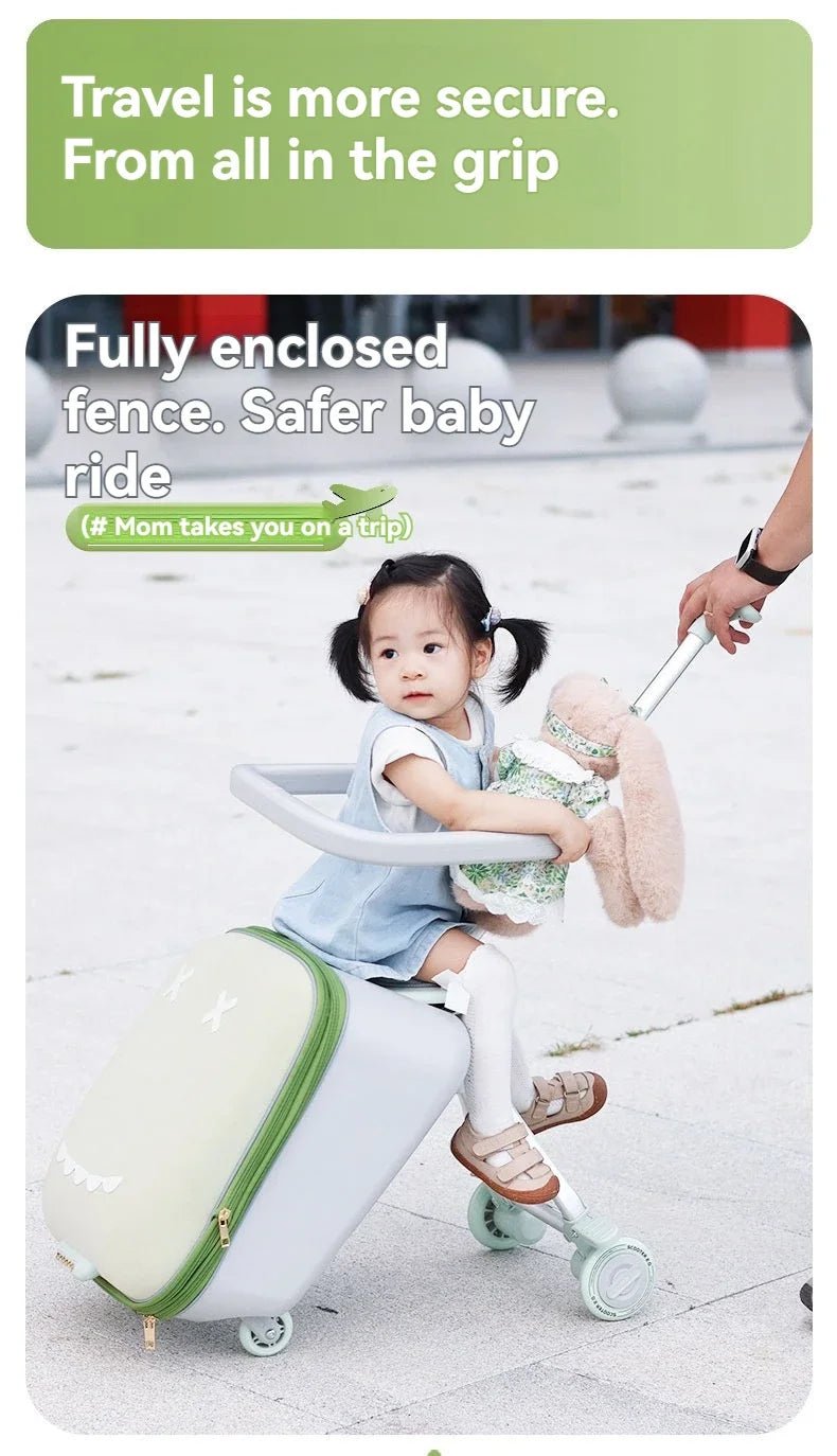 Kids' Travel Trolley Suitcase Mountable on Plane with Spinner Wheels Luggage Ride and Walk The Baby's Suitcase Folding Stroller - RELUX.STOREKids' Travel Trolley Suitcase Mountable on Plane with Spinner Wheels Luggage Ride and Walk The Baby's Suitcase Folding Stroller