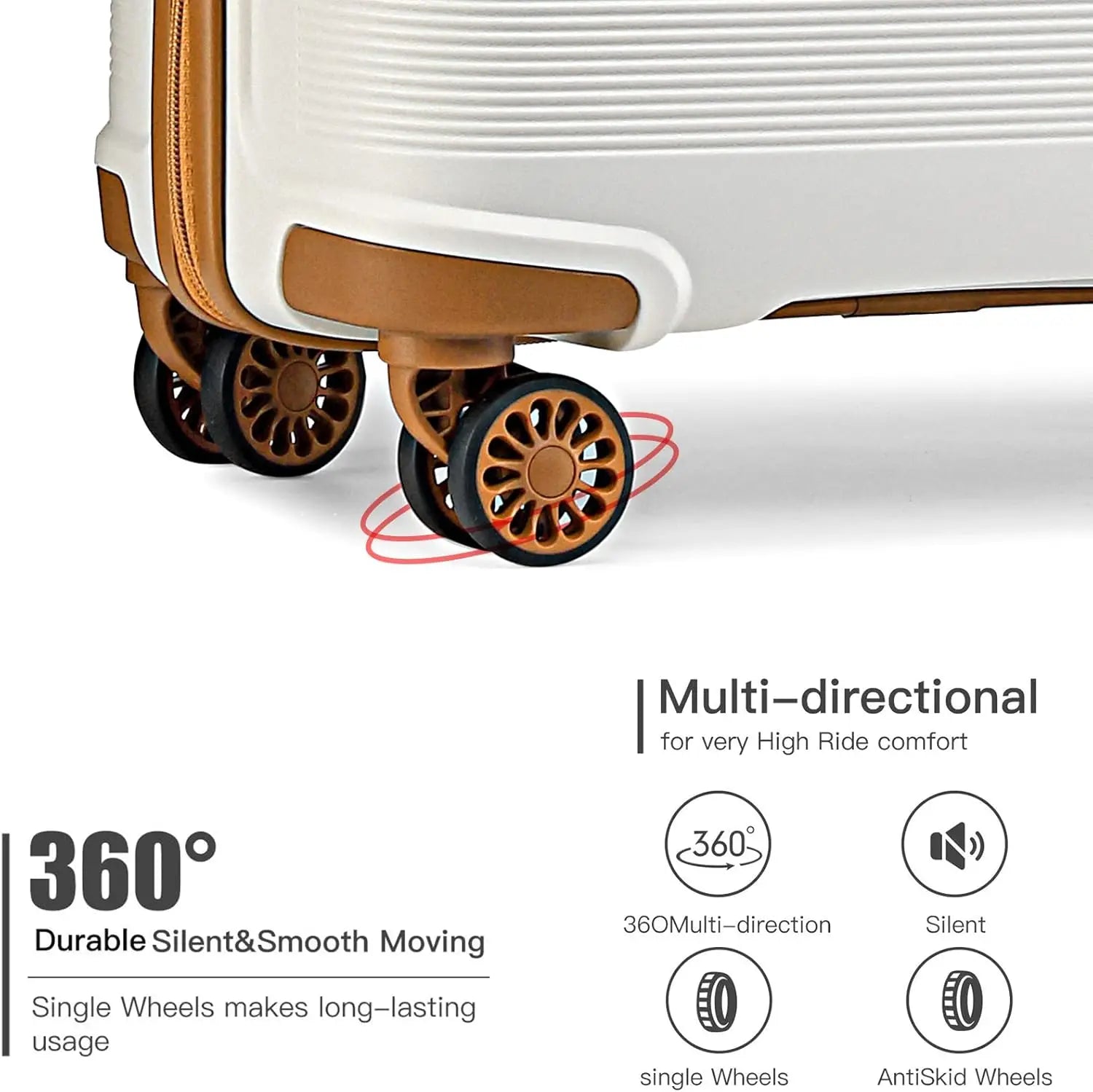 Kono Luggage Sets 3 Piece Hard Shell Travel Trolley 4 Spinner Wheels Lightweight Polypropylene Suitcase with TSA Lock - RELUX.STOREKono Luggage Sets 3 Piece Hard Shell Travel Trolley 4 Spinner Wheels Lightweight Polypropylene Suitcase with TSA Lock
