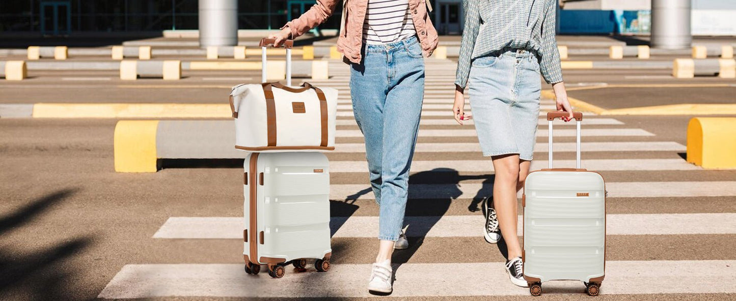 Kono Luggage Sets 3 Piece Hard Shell Travel Trolley 4 Spinner Wheels Lightweight Polypropylene Suitcase with TSA Lock - RELUX.STOREKono Luggage Sets 3 Piece Hard Shell Travel Trolley 4 Spinner Wheels Lightweight Polypropylene Suitcase with TSA Lock