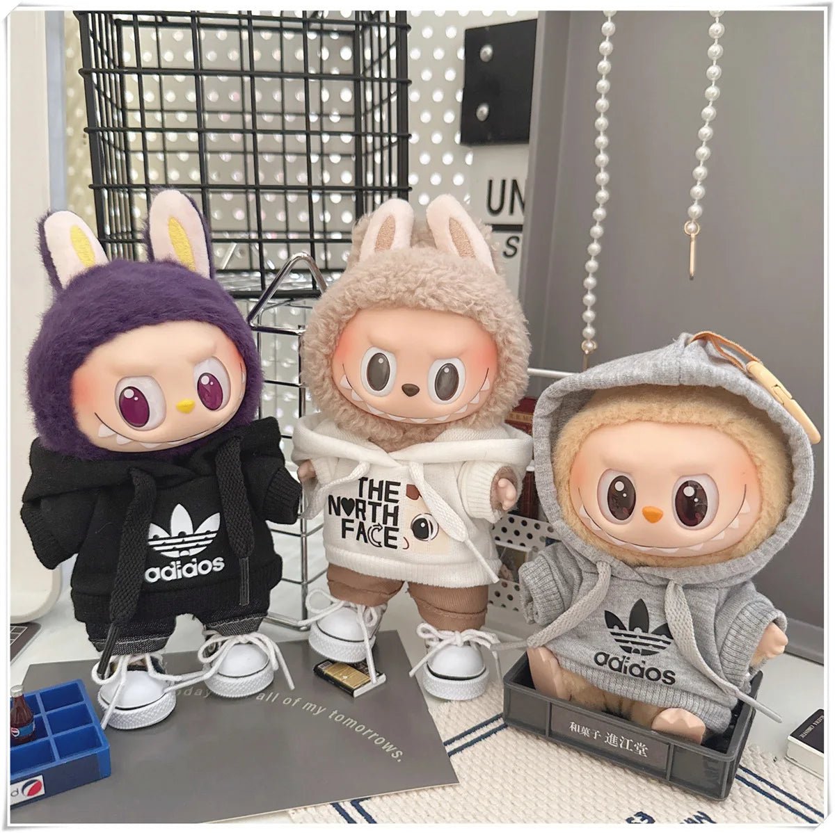"Labubu 15/17cm Doll Clothing Set β Fashion Hoodie & Pants for V1/V2 Dolls, Korean Idol Trend DIY Outfit Gift" ππ§Έβ¨ - RELUX.STORE