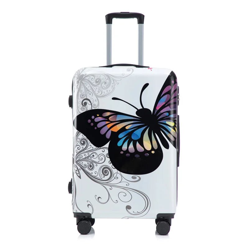 Large Capacity 20 - 28 Inch Butterfly Logo Luggage Suitcase with Combination Lock Rolling Wheels Travel Bag Luggage Suitcase - RELUX.STORELarge Capacity 20 - 28 Inch Butterfly Logo Luggage Suitcase with Combination Lock Rolling Wheels Travel Bag Luggage Suitcase