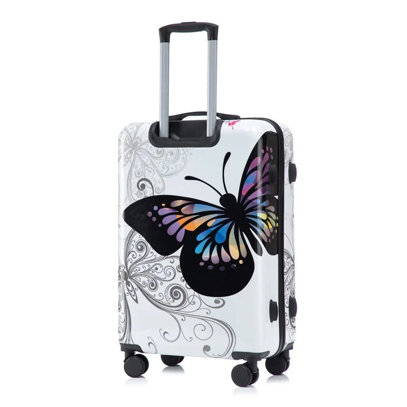 Large Capacity 20 - 28 Inch Butterfly Logo Luggage Suitcase with Combination Lock Rolling Wheels Travel Bag Luggage Suitcase - RELUX.STORELarge Capacity 20 - 28 Inch Butterfly Logo Luggage Suitcase with Combination Lock Rolling Wheels Travel Bag Luggage Suitcase