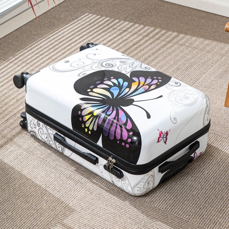 Large Capacity 20 - 28 Inch Butterfly Logo Luggage Suitcase with Combination Lock Rolling Wheels Travel Bag Luggage Suitcase - RELUX.STORELarge Capacity 20 - 28 Inch Butterfly Logo Luggage Suitcase with Combination Lock Rolling Wheels Travel Bag Luggage Suitcase