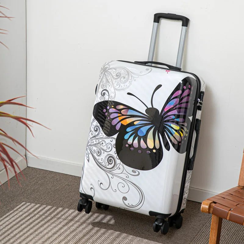 Large Capacity 20 - 28 Inch Butterfly Logo Luggage Suitcase with Combination Lock Rolling Wheels Travel Bag Luggage Suitcase - RELUX.STORELarge Capacity 20 - 28 Inch Butterfly Logo Luggage Suitcase with Combination Lock Rolling Wheels Travel Bag Luggage Suitcase