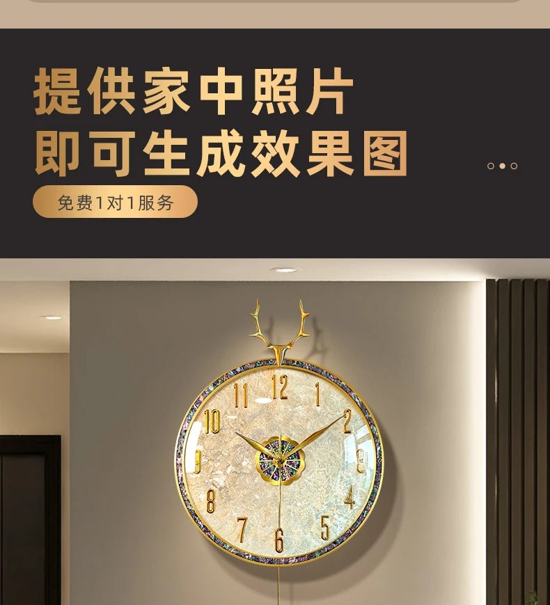 Large Luxury Wall Clocks Modern Cute Restaurant Nordic Fashion Wall Watch Creative Round Relogio De Parede Home Decoration - RELUX.STORE