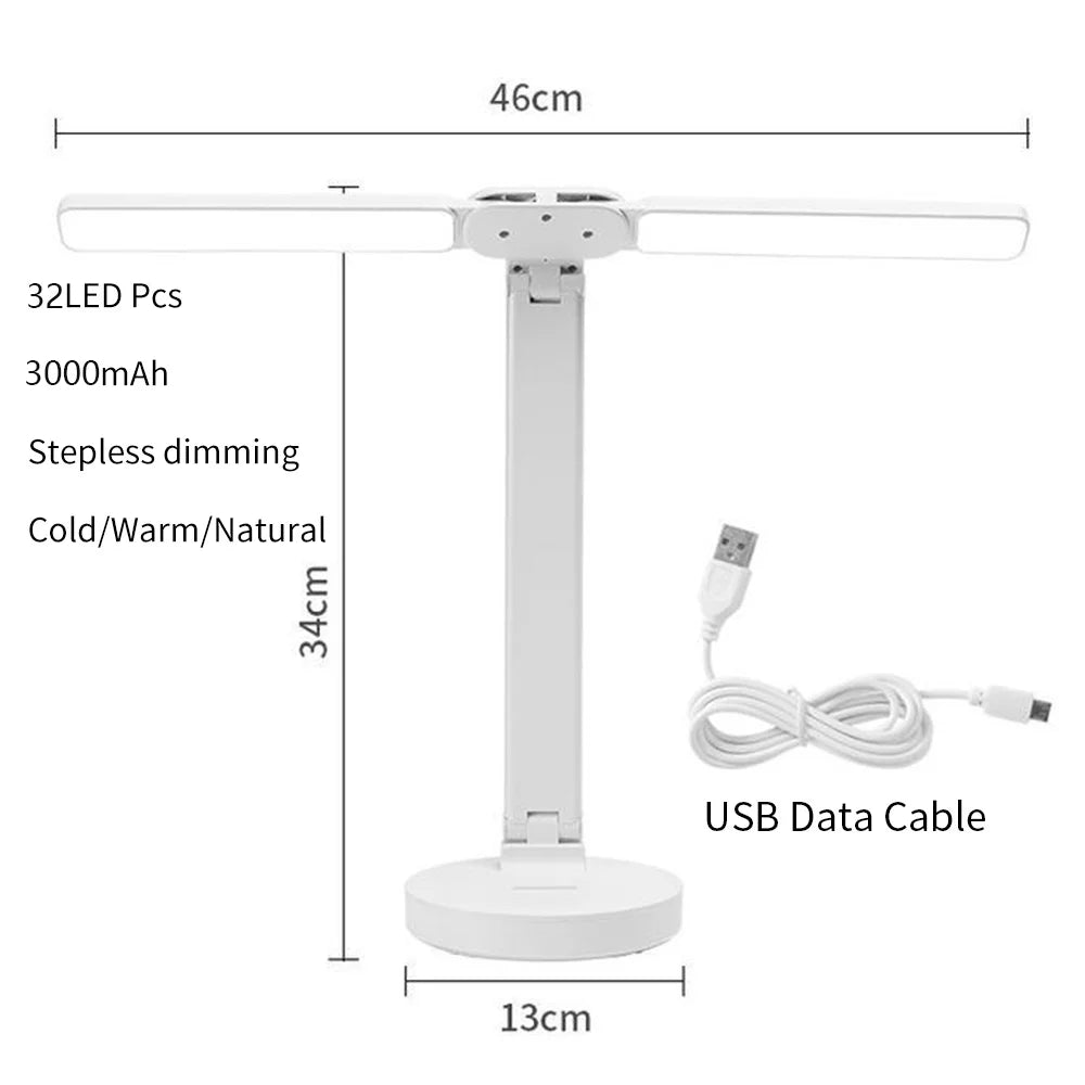 "LED Desk Lamp – USB Dimmable Touch Foldable Table Lamp with Calendar, Temperature, Clock & Night Light for Study & Reading" - RELUX.STORE