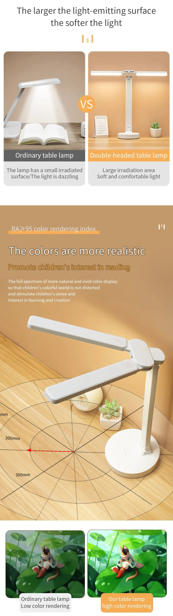 "LED Desk Lamp – USB Dimmable Touch Foldable Table Lamp with Calendar, Temperature, Clock & Night Light for Study & Reading" - RELUX.STORE