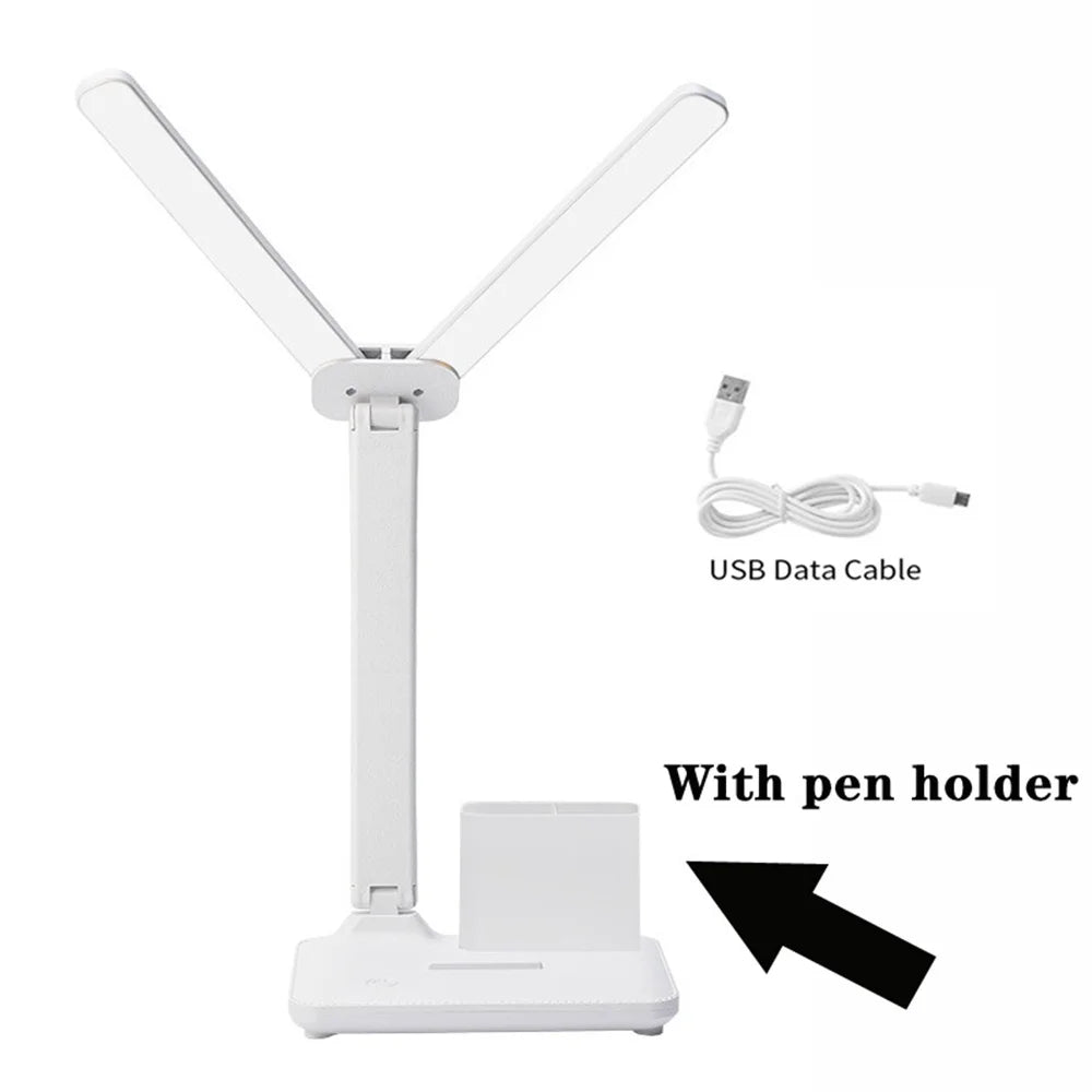 "LED Desk Lamp – USB Dimmable Touch Foldable Table Lamp with Calendar, Temperature, Clock & Night Light for Study & Reading" - RELUX.STORE