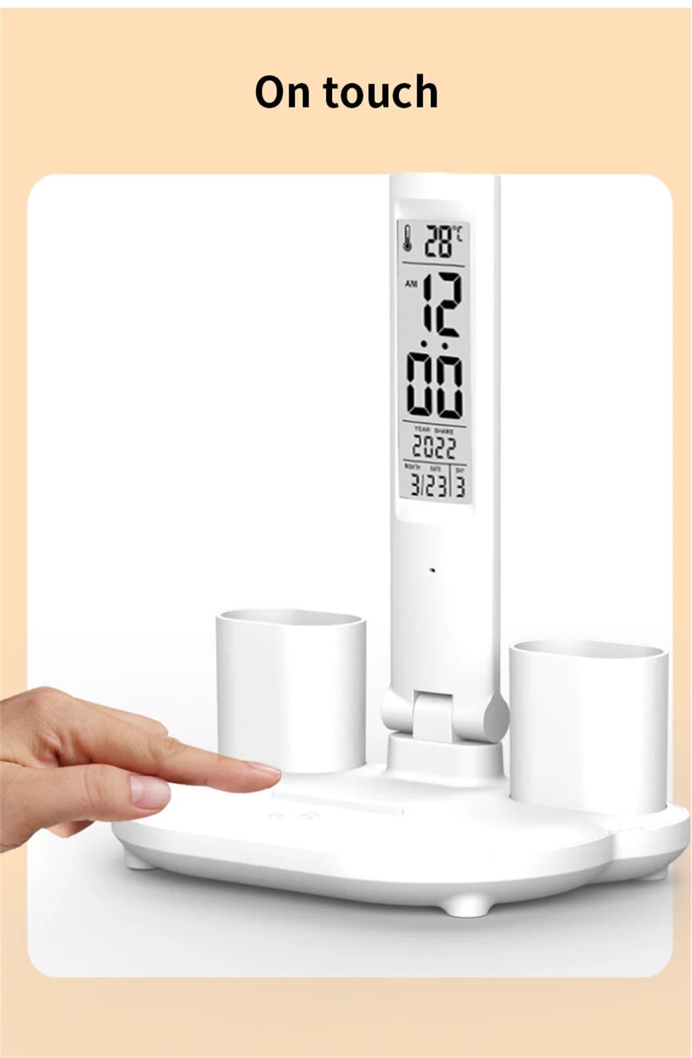 "LED Desk Lamp – USB Dimmable Touch Foldable Table Lamp with Calendar, Temperature, Clock & Night Light for Study & Reading" - RELUX.STORE