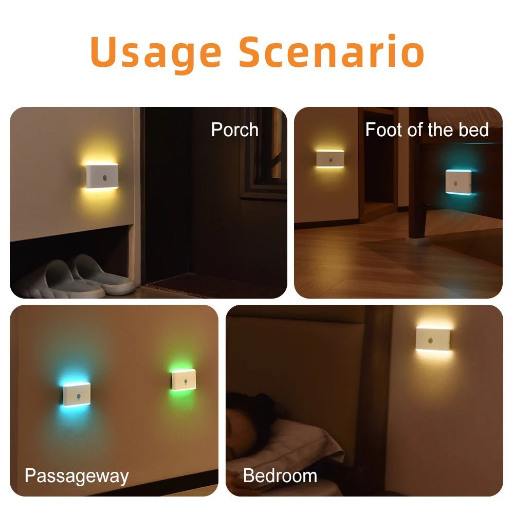 "LED Motion Sensor Night Light – Rechargeable Dimmable Stair Lamp with 3 Lighting Modes | Battery - Powered Indoor Light for Bedroom, Cabinet, Hallway, Closet & Camping Decor" - RELUX.STORE