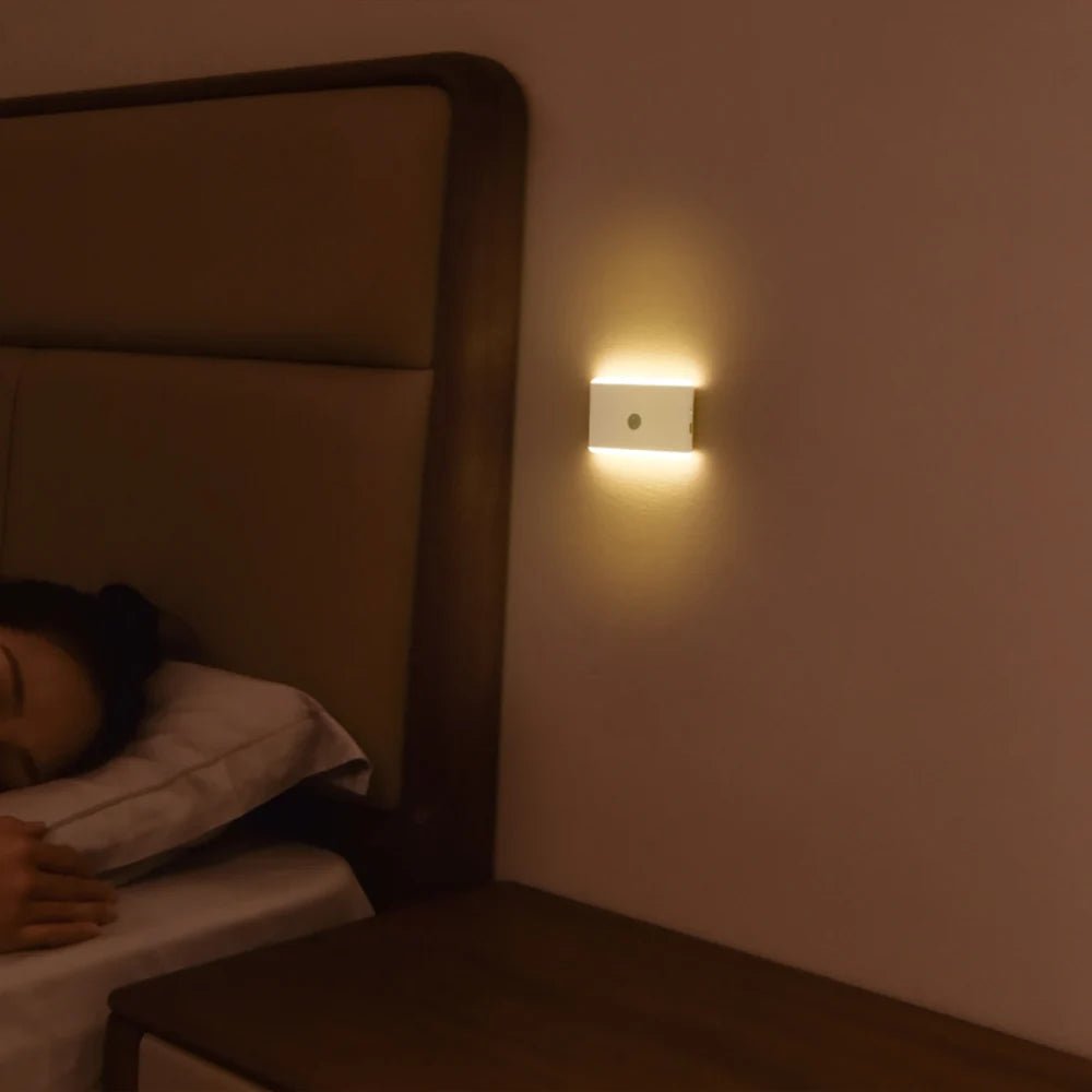 "LED Motion Sensor Night Light – Rechargeable Dimmable Stair Lamp with 3 Lighting Modes | Battery - Powered Indoor Light for Bedroom, Cabinet, Hallway, Closet & Camping Decor" - RELUX.STORE