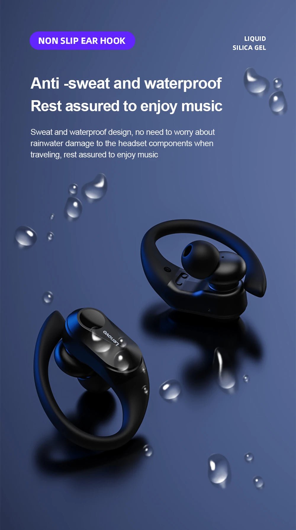 Lenovo LP75 Sports Wireless Earphones – Bluetooth 5.3 TWS Headphones with Mic, Button Control, LED Power Display & HiFi Stereo Sound - RELUX.STORE