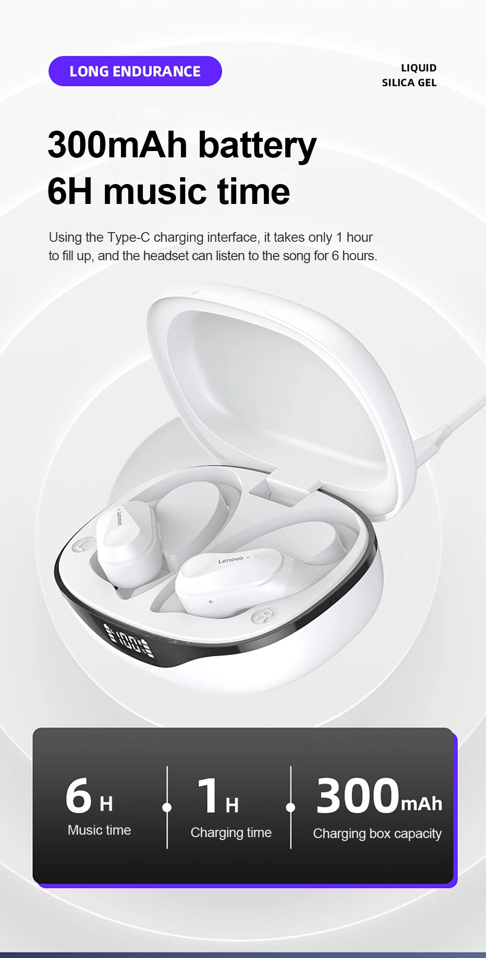 Lenovo LP75 Sports Wireless Earphones – Bluetooth 5.3 TWS Headphones with Mic, Button Control, LED Power Display & HiFi Stereo Sound - RELUX.STORE