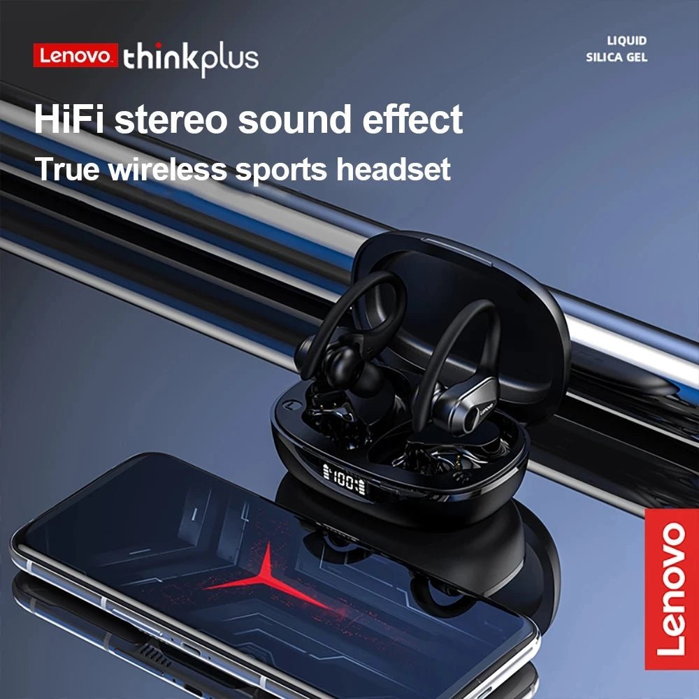 Lenovo LP75 Sports Wireless Earphones – Bluetooth 5.3 TWS Headphones with Mic, Button Control, LED Power Display & HiFi Stereo Sound - RELUX.STORE