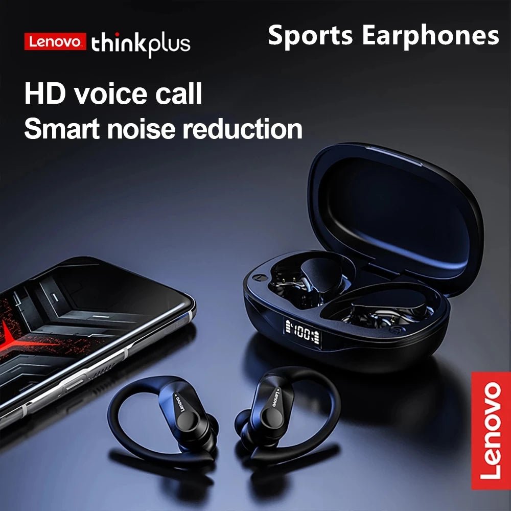 Lenovo LP75 Sports Wireless Earphones – Bluetooth 5.3 TWS Headphones with Mic, Button Control, LED Power Display & HiFi Stereo Sound - RELUX.STORE