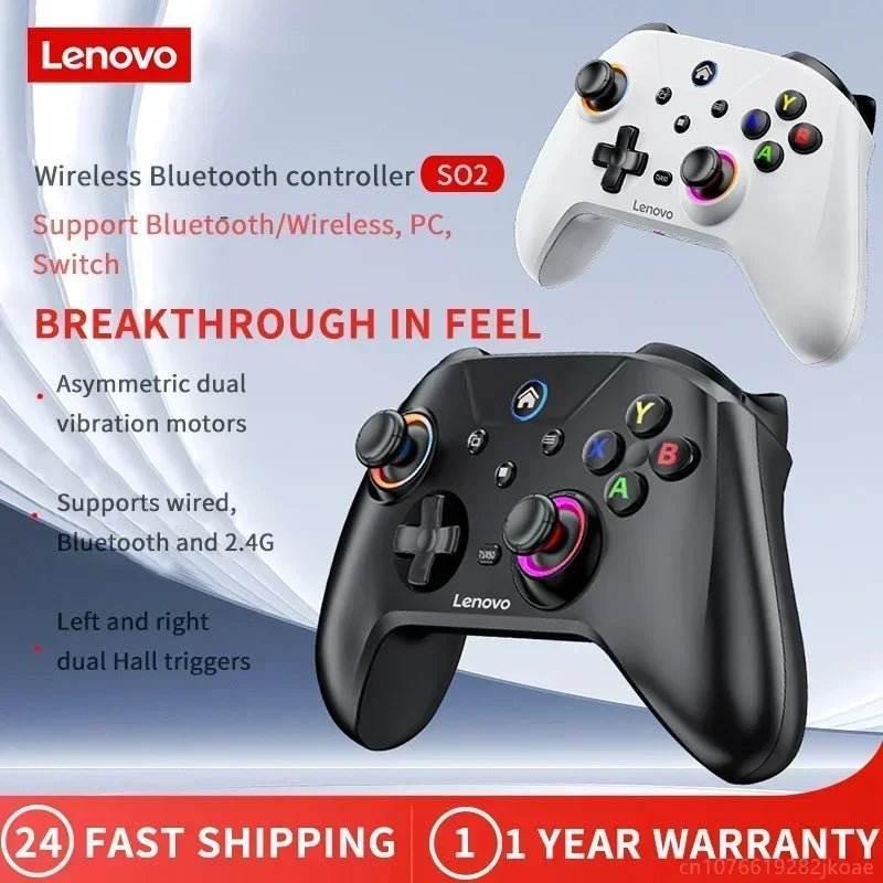 "Lenovo S02 Wireless Bluetooth Controller – Six - Axis Dual Vibration Gamepad for Nintendo Switch, PC, Android TV & iOS" - RELUX.STORE
