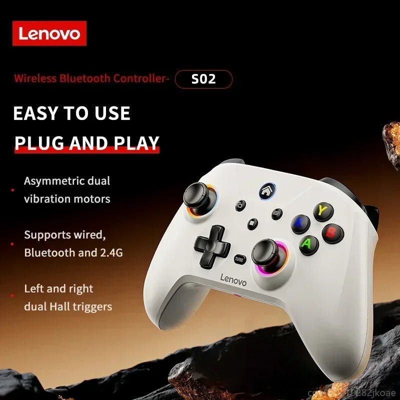 "Lenovo S02 Wireless Bluetooth Controller – Six - Axis Dual Vibration Gamepad for Nintendo Switch, PC, Android TV & iOS" - RELUX.STORE