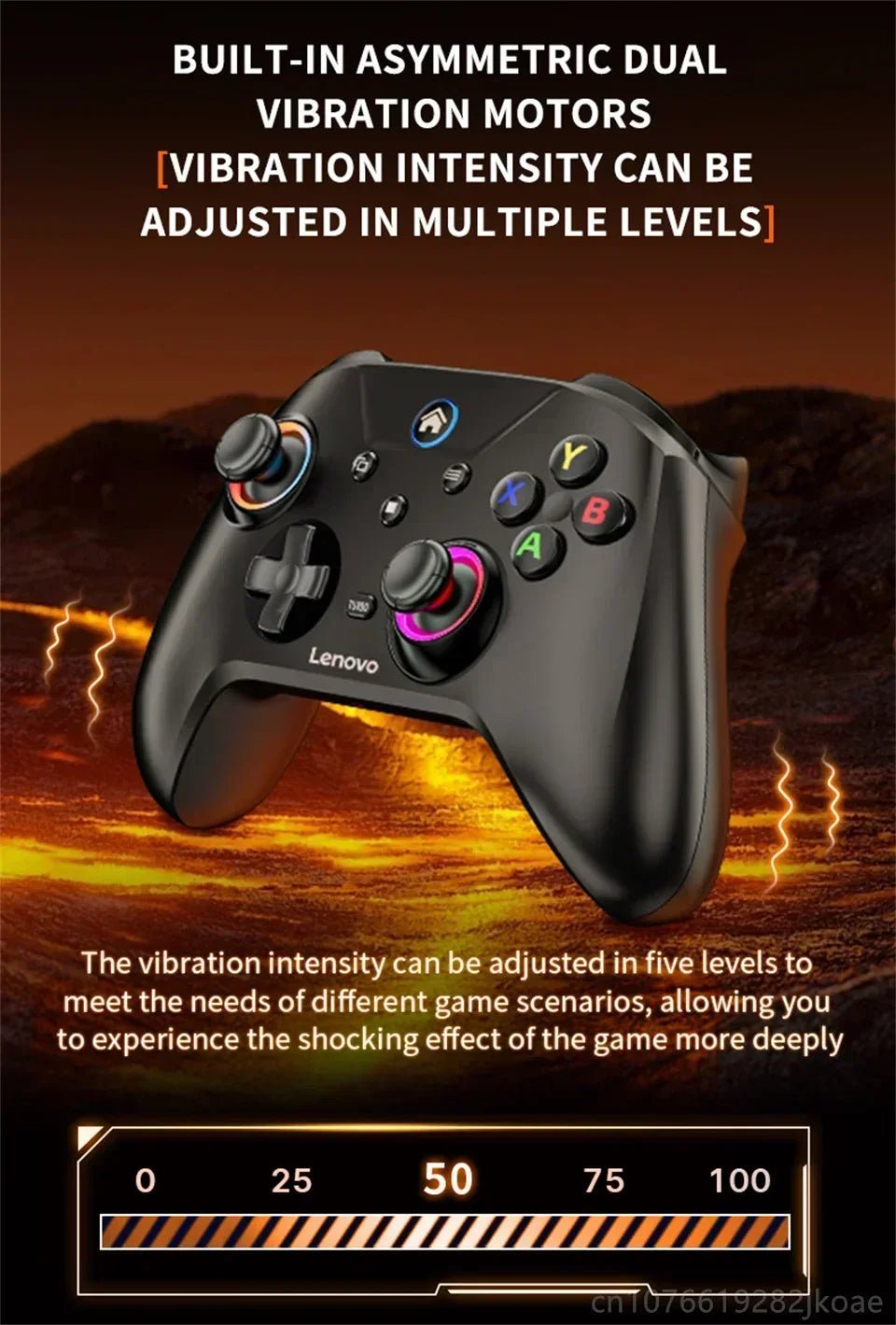 "Lenovo S02 Wireless Bluetooth Controller – Six - Axis Dual Vibration Gamepad for Nintendo Switch, PC, Android TV & iOS" - RELUX.STORE