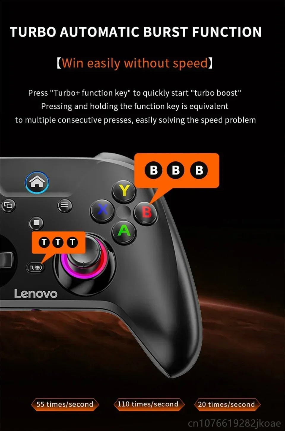 "Lenovo S02 Wireless Bluetooth Controller – Six - Axis Dual Vibration Gamepad for Nintendo Switch, PC, Android TV & iOS" - RELUX.STORE