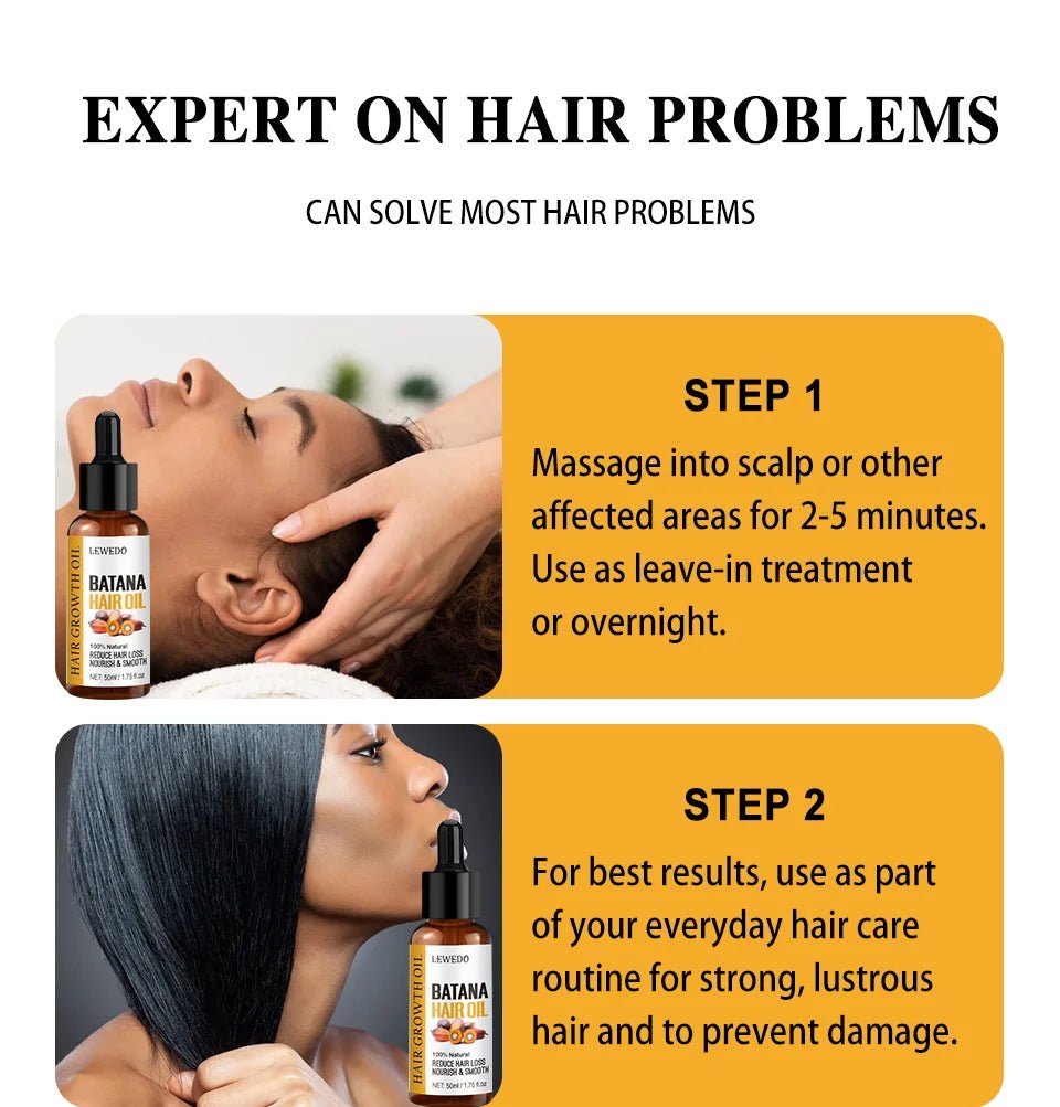 Lewedo Naturals Batana Oil Fast Hair Growth for Men Women Pure Batana Oil Nourish Shiny Hair Healthy Hair Care Anti Hair Loss - RELUX.STORE