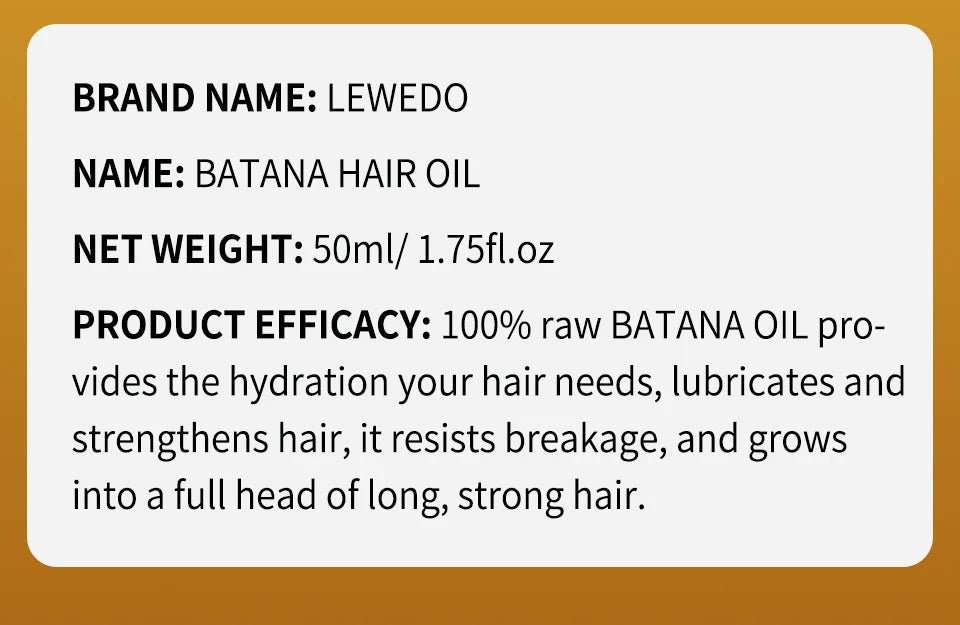 Lewedo Naturals Batana Oil Fast Hair Growth for Men Women Pure Batana Oil Nourish Shiny Hair Healthy Hair Care Anti Hair Loss - RELUX.STORE