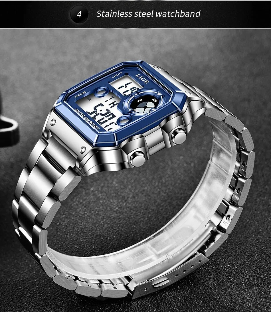 LIGE 2023 NEW Luxury Brand Men Watch Military Digital Watches Sport Wristwatch Mens Waterproof Clock Male Relogio Masculino - RELUX.STORE