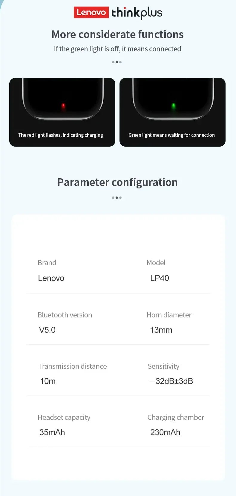 "LP40 New Bluetooth V5.0 Earphones – Lightweight, Anti - Sweat Wireless Headphones for Smartphones, Laptops & Computers" - RELUX.STORE