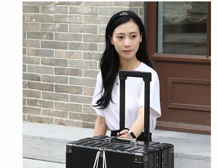 Luggage female mute universal wheel trolley case aluminum frame 24 inch student password suitcase male - RELUX.STORELuggage female mute universal wheel trolley case aluminum frame 24 inch student password suitcase male