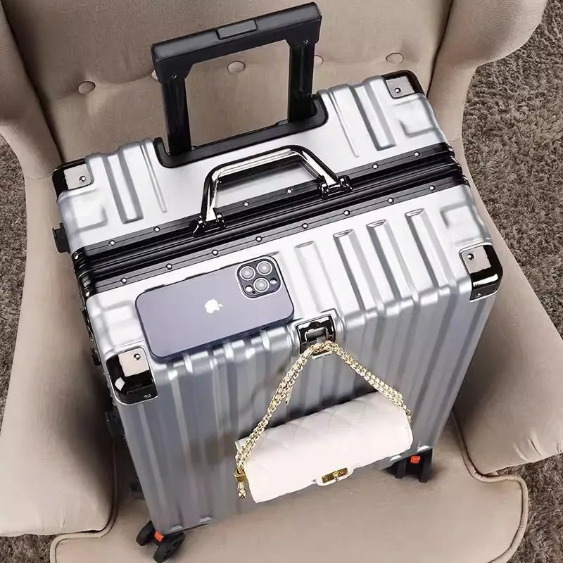 Luggage female mute universal wheel trolley case aluminum frame 24 inch student password suitcase male - RELUX.STORELuggage female mute universal wheel trolley case aluminum frame 24 inch student password suitcase male