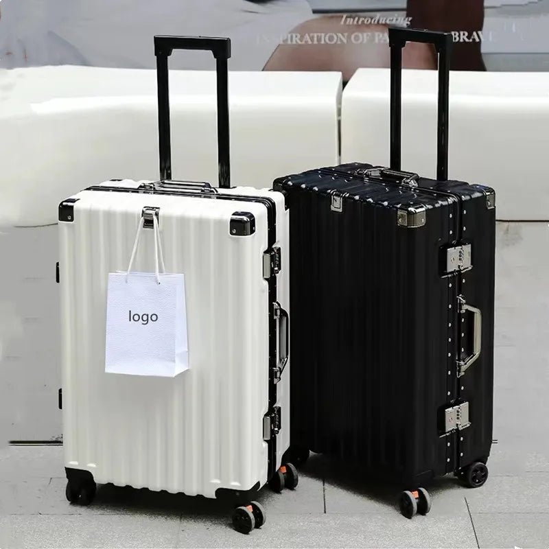 Luggage female mute universal wheel trolley case aluminum frame 24 inch student password suitcase male - RELUX.STORELuggage female mute universal wheel trolley case aluminum frame 24 inch student password suitcase male