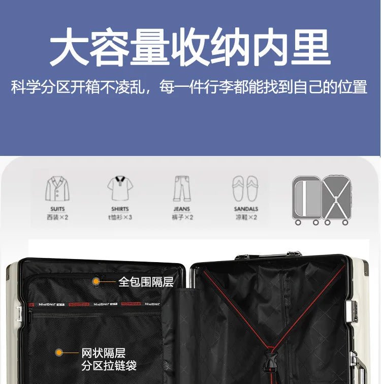 Luggage female mute universal wheel trolley case aluminum frame 24 inch student password suitcase male - RELUX.STORELuggage female mute universal wheel trolley case aluminum frame 24 inch student password suitcase male