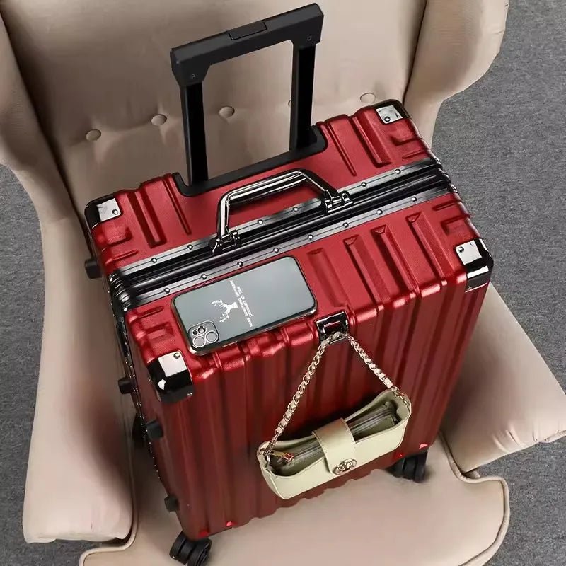Luggage female mute universal wheel trolley case aluminum frame 24 inch student password suitcase male - RELUX.STORELuggage female mute universal wheel trolley case aluminum frame 24 inch student password suitcase male