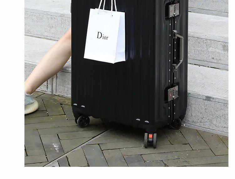 Luggage female mute universal wheel trolley case aluminum frame 24 inch student password suitcase male - RELUX.STORELuggage female mute universal wheel trolley case aluminum frame 24 inch student password suitcase male