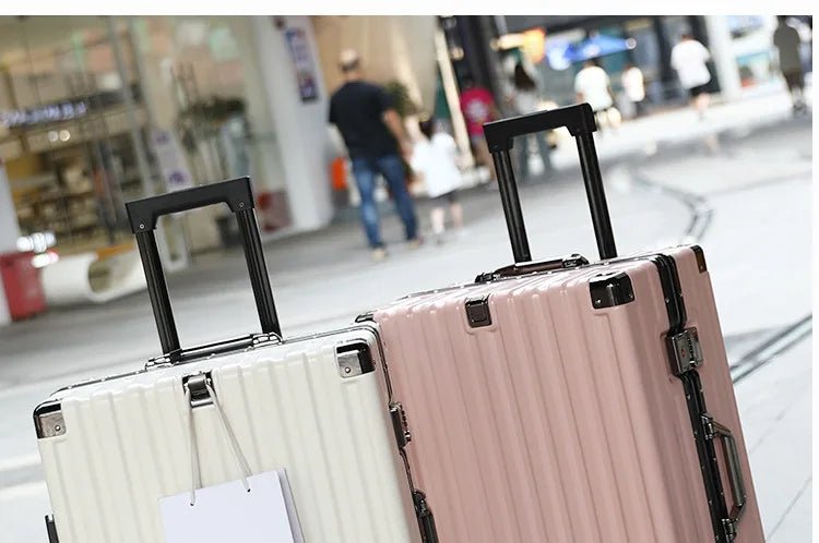 Luggage female mute universal wheel trolley case aluminum frame 24 inch student password suitcase male - RELUX.STORELuggage female mute universal wheel trolley case aluminum frame 24 inch student password suitcase male