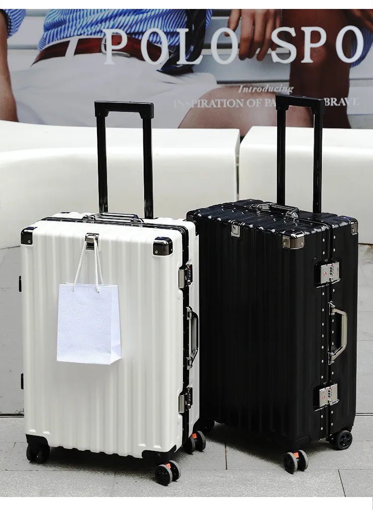Luggage female mute universal wheel trolley case aluminum frame 24 inch student password suitcase male - RELUX.STORELuggage female mute universal wheel trolley case aluminum frame 24 inch student password suitcase male