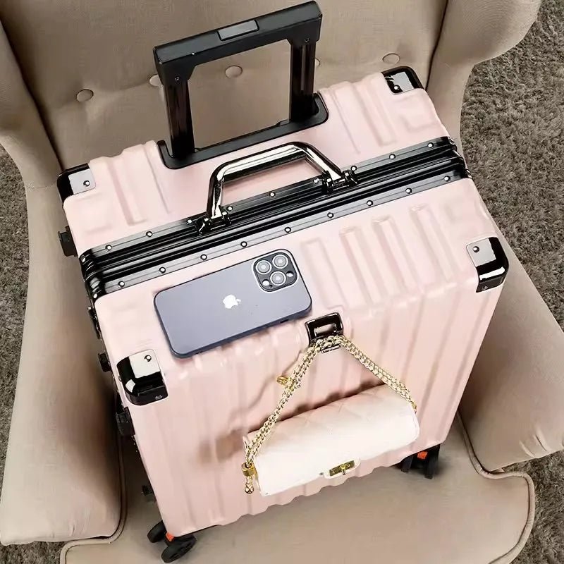 Luggage female mute universal wheel trolley case aluminum frame 24 inch student password suitcase male - RELUX.STORELuggage female mute universal wheel trolley case aluminum frame 24 inch student password suitcase male