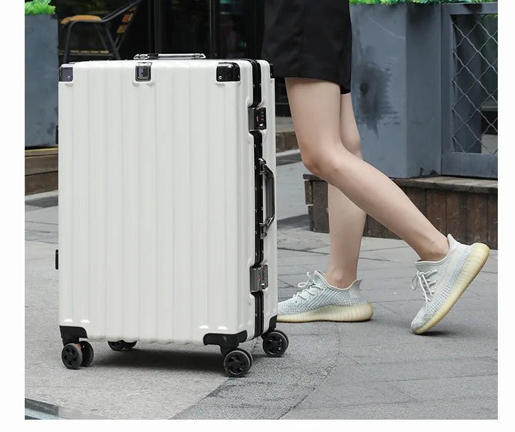 Luggage female mute universal wheel trolley case aluminum frame 24 inch student password suitcase male - RELUX.STORELuggage female mute universal wheel trolley case aluminum frame 24 inch student password suitcase male