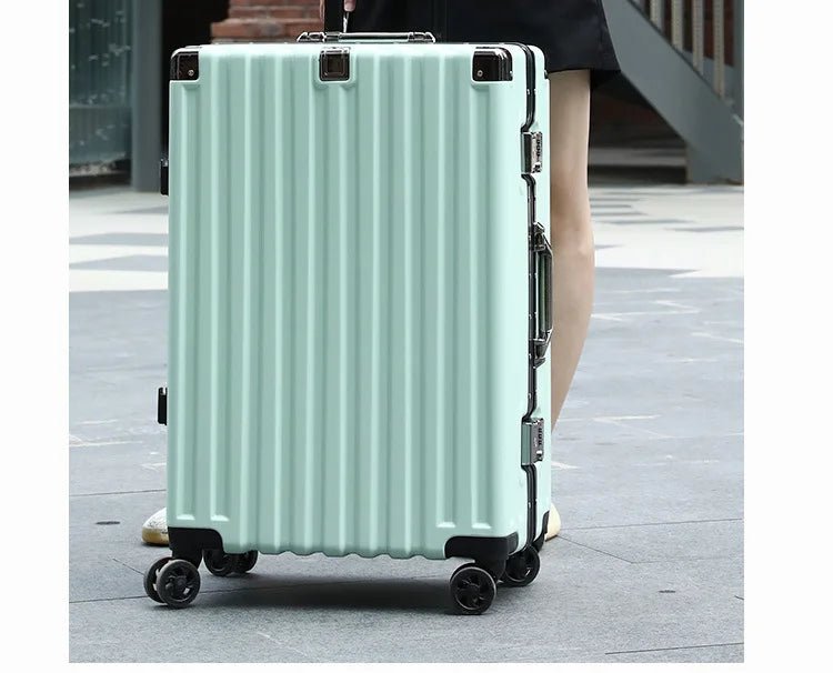 Luggage female mute universal wheel trolley case aluminum frame 24 inch student password suitcase male - RELUX.STORELuggage female mute universal wheel trolley case aluminum frame 24 inch student password suitcase male