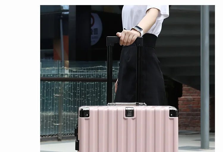Luggage female mute universal wheel trolley case aluminum frame 24 inch student password suitcase male - RELUX.STORELuggage female mute universal wheel trolley case aluminum frame 24 inch student password suitcase male