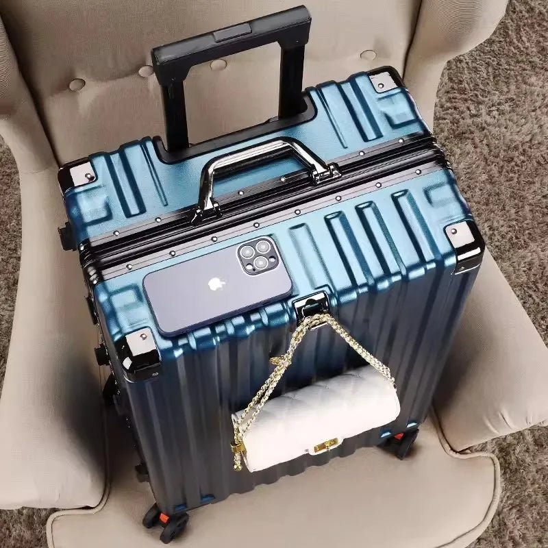 Luggage female mute universal wheel trolley case aluminum frame 24 inch student password suitcase male - RELUX.STORELuggage female mute universal wheel trolley case aluminum frame 24 inch student password suitcase male