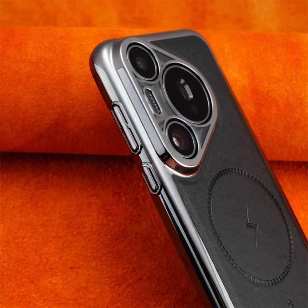 Luxury Business Plating Leather Magnetic Case for Huawei Pura 80/70 Pro & Pura 80 Ultra – Magsafe Compatible, Shockproof Wireless Charging Cover - RELUX.STORE