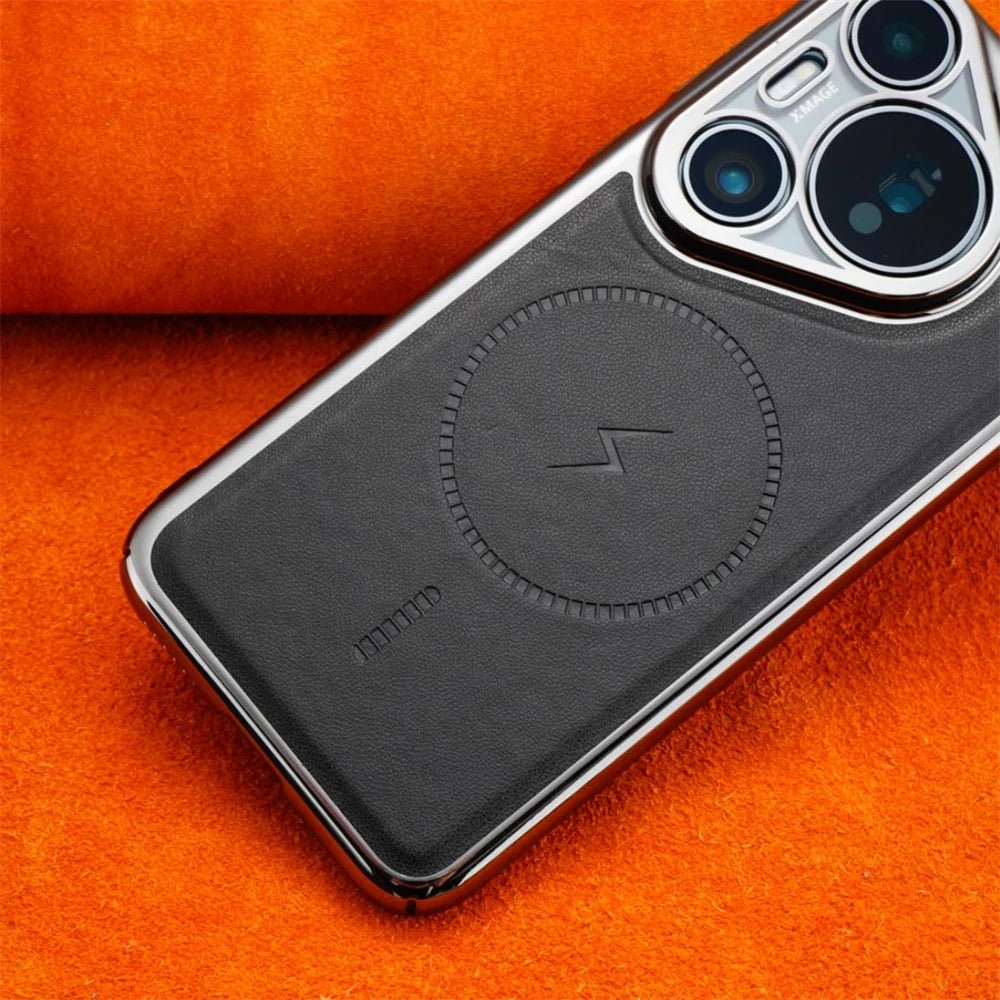 Luxury Business Plating Leather Magnetic Case for Huawei Pura 80/70 Pro & Pura 80 Ultra – Magsafe Compatible, Shockproof Wireless Charging Cover - RELUX.STORE