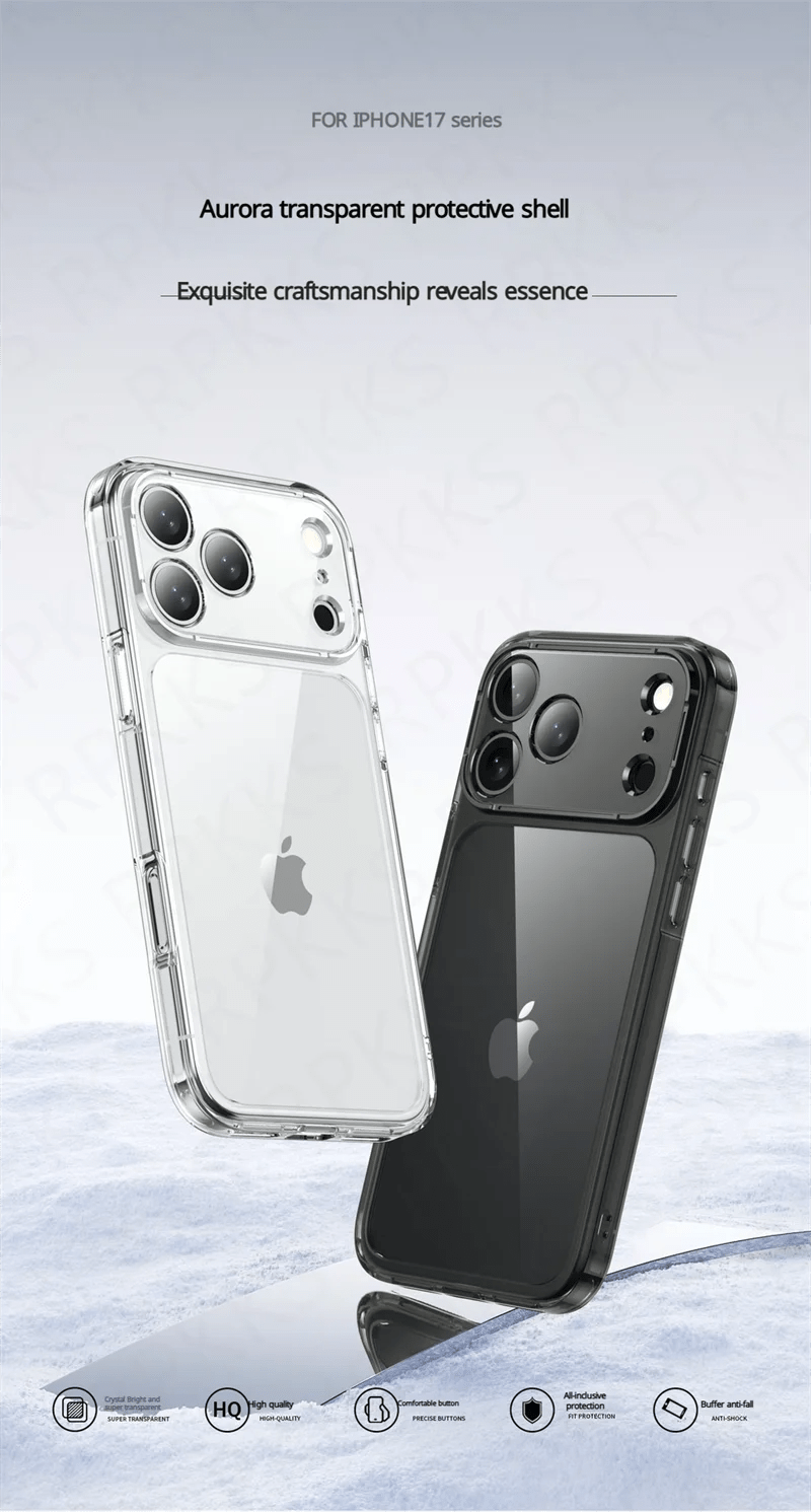 "Luxury Hybrid Transparent Shockproof Case for iPhone 17 Pro Max / 17 Air / 17 Pro Max – Clear Hard Acrylic Protective Back Cover" - RELUX.STORE