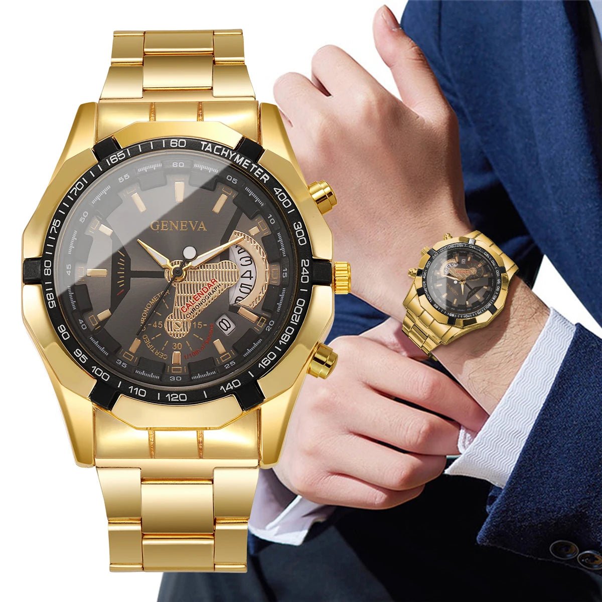 Luxury Large Dial Men Business Watches Fashion Calendar Quartz Watch for Mens Clock Reloj Hombre(Without Box) - RELUX.STORE