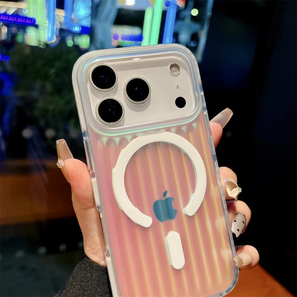 "Luxury MagSafe Aurora Clear Luggage Phone Case for iPhone 17 / 17 Pro Max / 17 Air / 16 / 16 Pro / 15 / 14 / 13 Pro Max – Wireless Charging Protective Cover" - RELUX.STORE