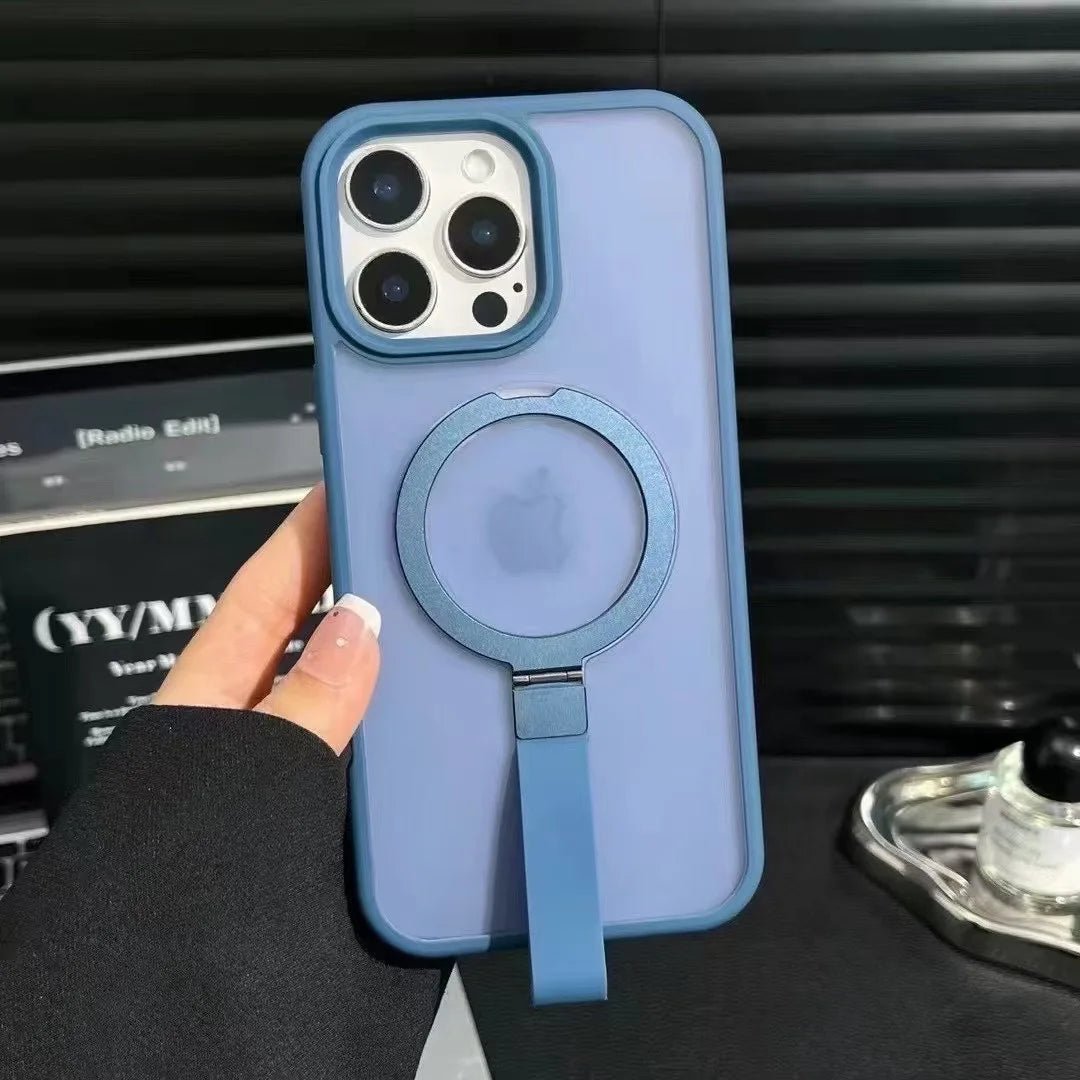 "Luxury Matte Hand Wrist Strap MagSafe Case for iPhone 17 / 16 / 15 / 14 / 13 / 12 / 11 – Magnetic Holder & Stand Cover" - RELUX.STORE