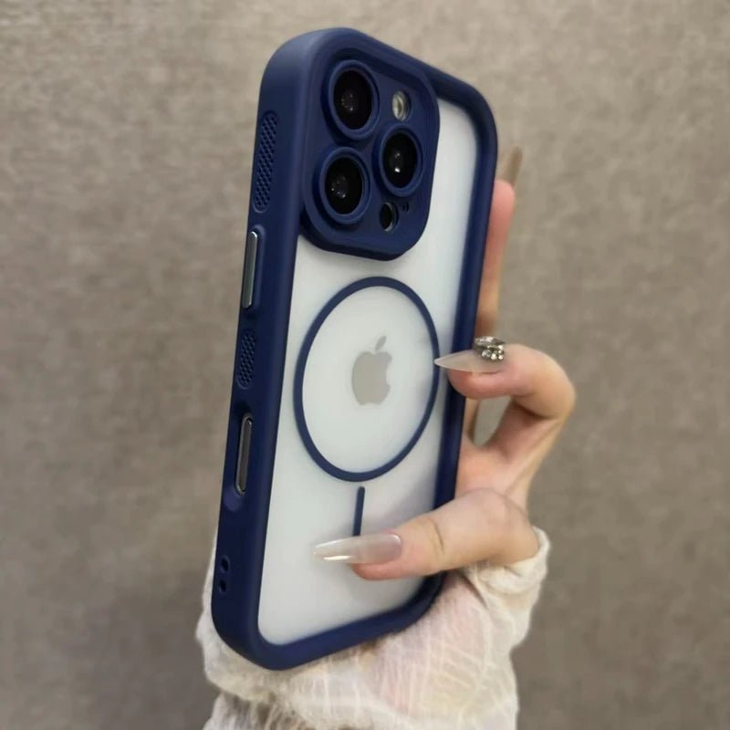 "Luxury Matte MagSafe Transparent Phone Case – Magnetic Bumper Back Cover for iPhone 11/12/13/14/15/16 Pro Max & Plus" - RELUX.STORE