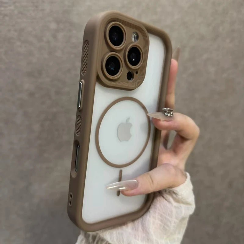 "Luxury Matte MagSafe Transparent Phone Case – Magnetic Bumper Back Cover for iPhone 11/12/13/14/15/16 Pro Max & Plus" - RELUX.STORE