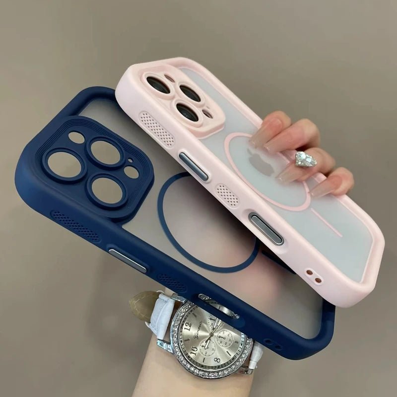 "Luxury Matte MagSafe Transparent Phone Case – Magnetic Bumper Back Cover for iPhone 11/12/13/14/15/16 Pro Max & Plus" - RELUX.STORE